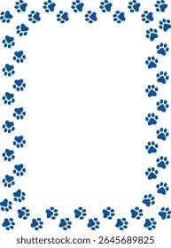 Paw Prints Background. Cute pets and Dogs pets paw print isolated on white background.