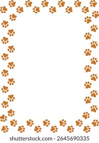 Paw Prints Background. Cute pets and Dogs pets paw print isolated on white background.