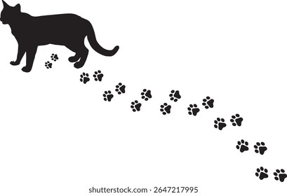 Paw Prints Background. Cute pets and Dogs pets paw print isolated on white background.