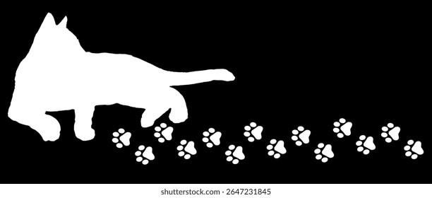 Paw Prints Background. Cute pets and Dogs pets paw print isolated on white background.