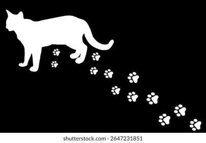 Paw Prints Background. Cute pets and Dogs pets paw print isolated on white background.