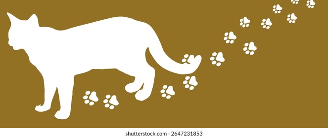 Paw Prints Background. Cute pets and Dogs pets paw print isolated on white background.