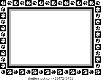 Paw Prints Background. Cute pets and Dogs pets paw print isolated on white background.