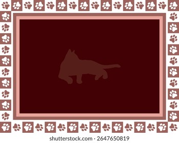 Paw Prints Background. Cute pets and Dogs pets paw print isolated on white background.