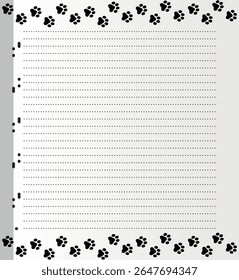  Paw Prints Background. Cute pets and Dogs pets paw print isolated on white background.
