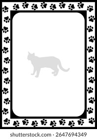  Paw Prints Background. Cute pets and Dogs pets paw print isolated on white background.