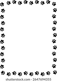  Paw Prints Background. Cute pets and Dogs pets paw print isolated on white background.