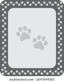  Paw Prints Background. Cute pets and Dogs pets paw print isolated on white background.