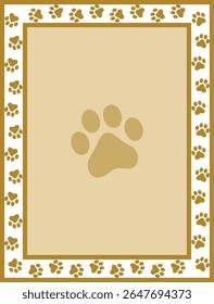  Paw Prints Background. Cute pets and Dogs pets paw print isolated on white background.