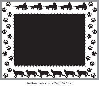  Paw Prints Background. Cute pets and Dogs pets paw print isolated on white background.
