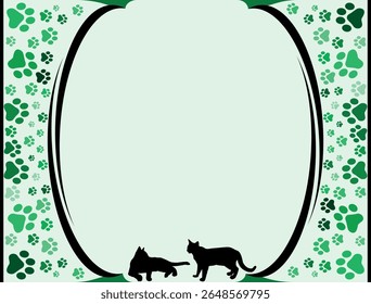Paw Prints Background. Cute pets and Dogs pets paw print isolated on white background.