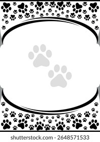 Paw Prints Background. Cute pets and Dogs pets paw print isolated on white background.