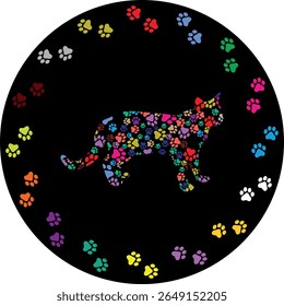 Paw Imprime O Fundo. Animais bonitos e cães animais de estimação pata impressão isolado no fundo branco.