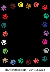 Paw Prints Background. Cute pets and Dogs pets paw print isolated on white background.