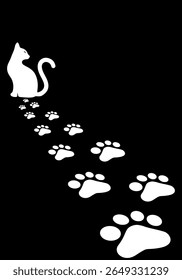Paw Prints Background. Cute pets and Dogs pets paw print isolated on white background.