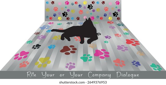 Paw Prints Background. Cute pets and Dogs pets paw print isolated on white background.