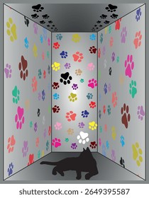 Paw Prints Background. Cute pets and Dogs pets paw print isolated on white background.