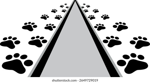 Paw Prints Background. Cute pets and Dogs pets paw print isolated on white background.