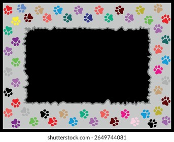 Paw Prints Background. Cute pets and Dogs pets paw print isolated on white background.