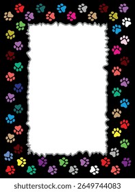 Paw Prints Background. Cute pets and Dogs pets paw print isolated on white background.