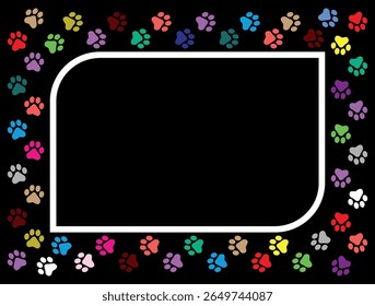 Paw Prints Background. Cute pets and Dogs pets paw print isolated on white background.