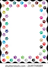 Paw Prints Background. Cute pets and Dogs pets paw print isolated on white background.