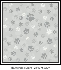 Paw Prints Background. Cute pets and Dogs pets paw print isolated on white background.