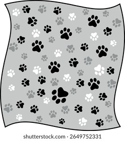 Paw Prints Background. Cute pets and Dogs pets paw print isolated on white background.