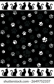 Paw Prints Background. Cute pets and Dogs pets paw print isolated on white background.