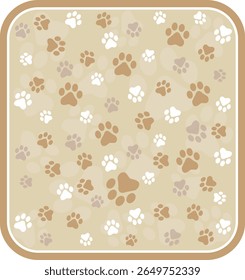 Paw Prints Background. Cute pets and Dogs pets paw print isolated on white background.
