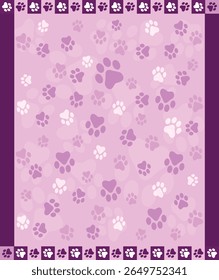 Paw Prints Background. Cute pets and Dogs pets paw print isolated on white background.