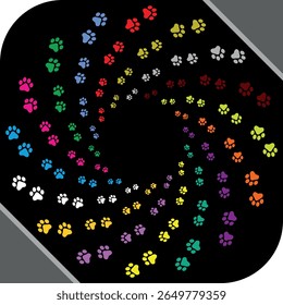  Paw Imprime O Fundo. Animais bonitos e cães animais de estimação pata impressão isolado no fundo branco.