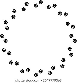  Paw Prints Background. Cute pets and Dogs pets paw print isolated on white background.