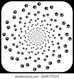  Paw Prints Background. Cute pets and Dogs pets paw print isolated on white background.