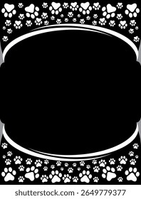 Paw Prints Background. Cute pets and Dogs pets paw print isolated on white background.