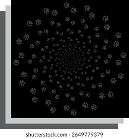  Paw Prints Background. Cute pets and Dogs pets paw print isolated on white background.