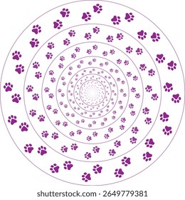  Paw Prints Background. Cute pets and Dogs pets paw print isolated on white background.