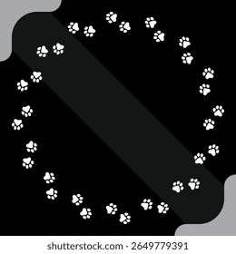  Paw Prints Background. Cute pets and Dogs pets paw print isolated on white background.