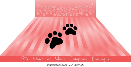 Paw Prints Background. Cute pets and Dogs pets paw print isolated on white background.