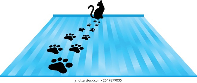 Paw Prints Background. Cute pets and Dogs pets paw print isolated on white background.