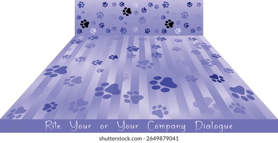 Paw Prints Background. Cute pets and Dogs pets paw print isolated on white background.