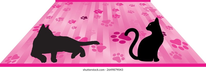 Paw Prints Background. Cute pets and Dogs pets paw print isolated on white background.