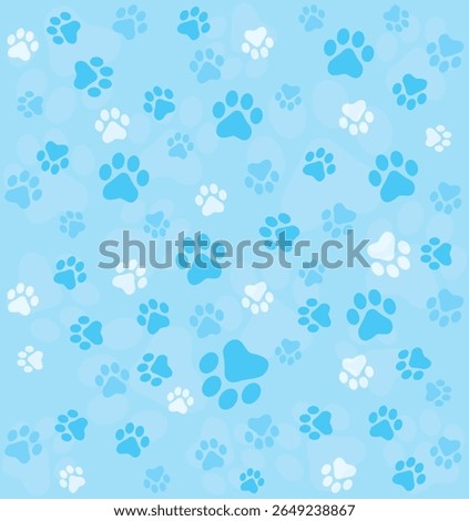 Paw Prints Background. Cute pets and Dogs pets paw print isolated on white background.