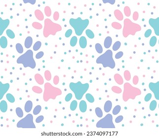 paw prints background and dotted decoration