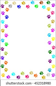 Paw Prints Border Stock Vector (Royalty Free) 452318980 | Shutterstock