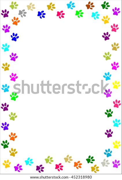 Paw Prints Border Stock Vector (Royalty Free) 452318980 | Shutterstock