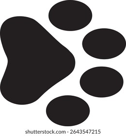 Paw Prints. Cute pets and Dogs pets paw print isolated on white background. Animal paw prints.