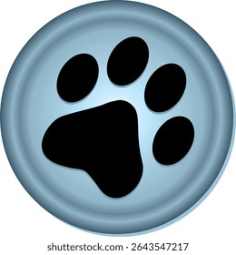 Paw Prints. Cute pets and Dogs pets paw print isolated on white background. Animal paw prints.