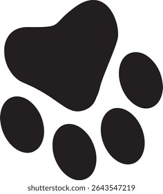 Paw Prints. Cute pets and Dogs pets paw print isolated on white background. Animal paw prints.
