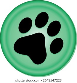 Paw Prints. Cute pets and Dogs pets paw print isolated on white background. Animal paw prints.